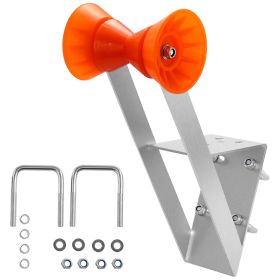 Boat Trailer Winch Stand, 2 to 3-inch Winch Posts, Boat Trailer Winch Seat with TPU Orange Roller & U-Bolts, Suitable for Jet Ski, Sailboat