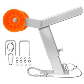 Boat Trailer Winch Stand with Roller, Adjustable Height 14.3-21.6 Inches, Boat Winch Mount with U-Bolts for 2-3 Inches W x 3-4 Inches H Trailer Tongue