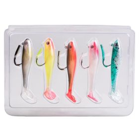 T-Tail False Bait Single Hook Full Swimming Submerged Imitation Soft Lure (Color: Multi-Color)