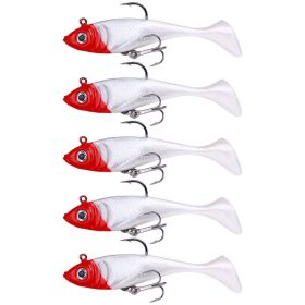 T-Tail Lead Fishing Lure Set for Outdoor Fishing (Color: Red & White)