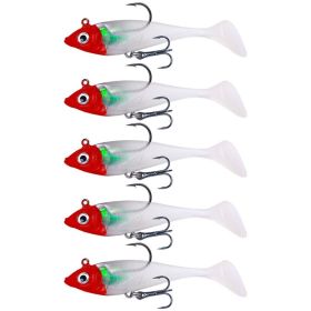 T-Tail Lead Fishing Lure Set for Outdoor Fishing (Color: Red)